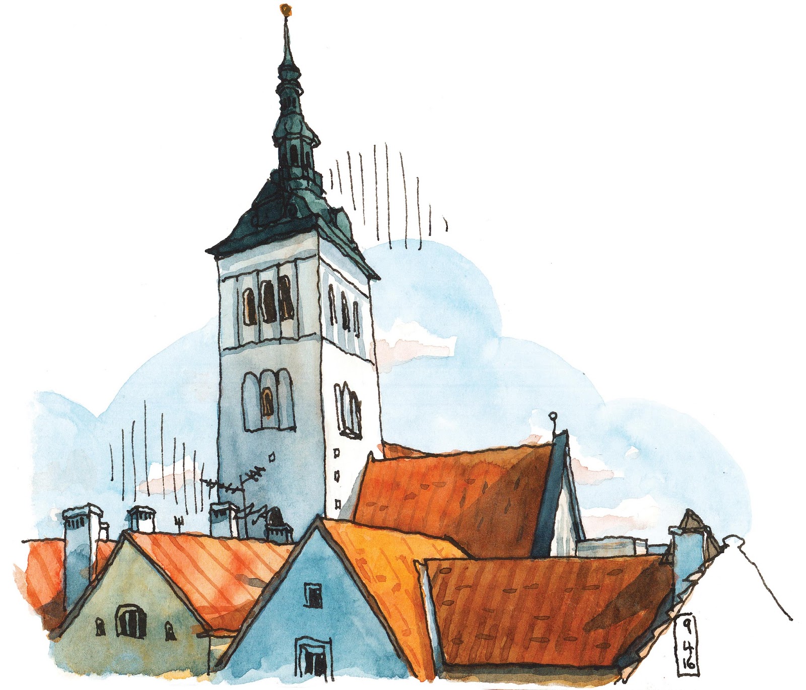 Эстония Таллинн рисунок